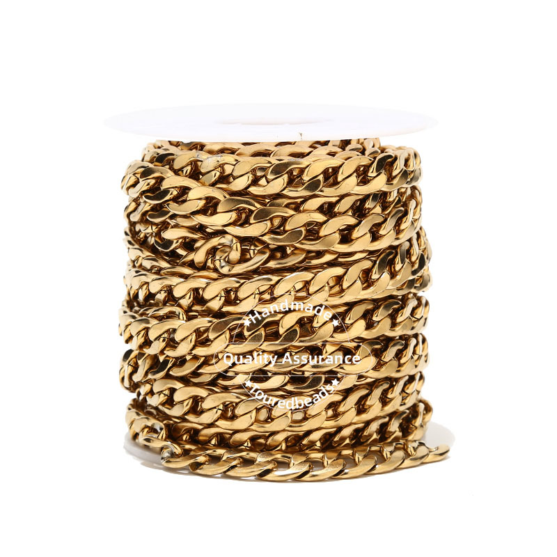 Cuban Link Chain 12Mm - 1 متر الذهب لهجة 12 مللي