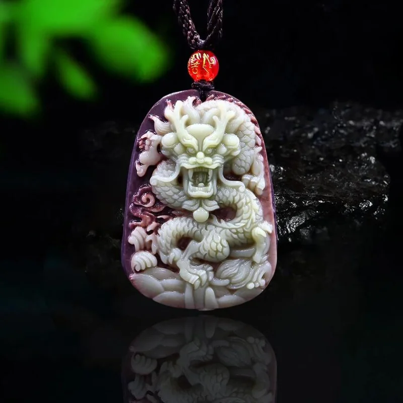 Necklaces - الأرجواني رداء اليشم قلادة على شكل