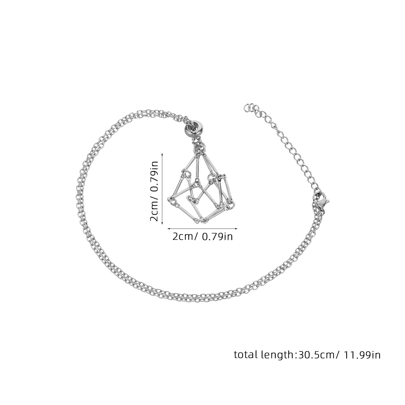 قلادة قفص كريستال من الفولاذ ا - مراجعة Crystal Pendant Necklace Natural Stone وسعره