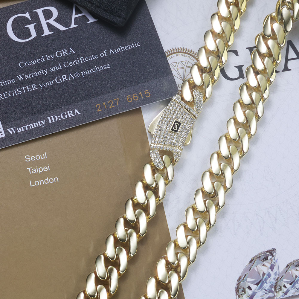 ESKEEM جديد 925 الفضة موناكو س - مراجعة Cuban Link Chain 12Mm وسعره