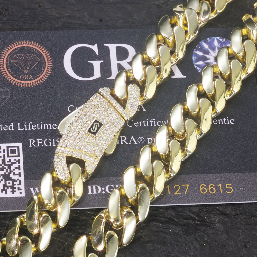 ESKEEM جديد 925 الفضة موناكو س - مراجعة Cuban Link Chain 12Mm وسعره