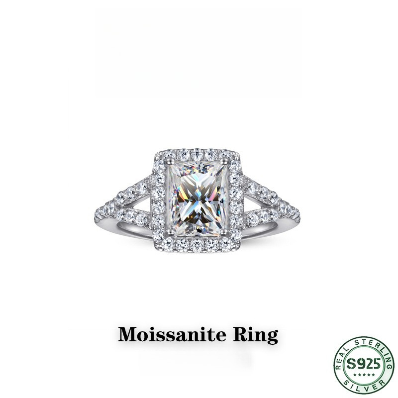 خاتم مويسانيت أنيق وعصري، مصنو - مراجعة Moissanite Engagement Ring 1 Carat وسعره