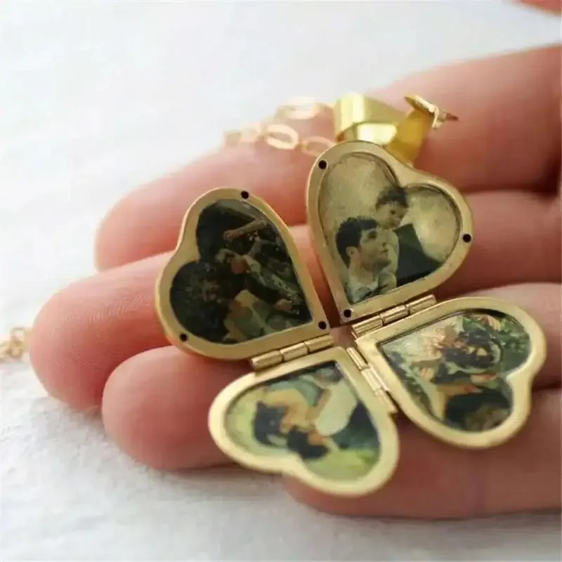 خمر قلادة للطي متعدد الطبقات ا - مراجعة Heart Locket Necklace Photo وسعره