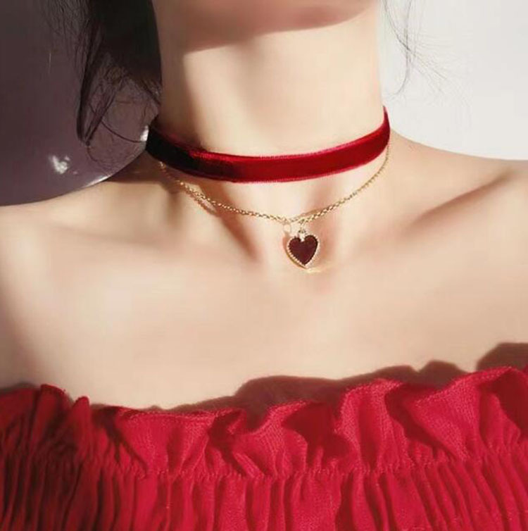 رومانسية طبقة مزدوجة المختنق ق - مراجعة Layered Pendant Necklace Aesthetic وسعره
