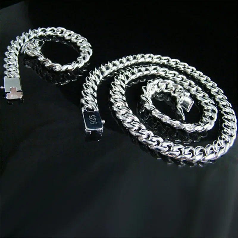 925 فضة 10 مللي متر الصلبة الث - مراجعة 925 Sterling Silver Chain Necklace Men وسعره