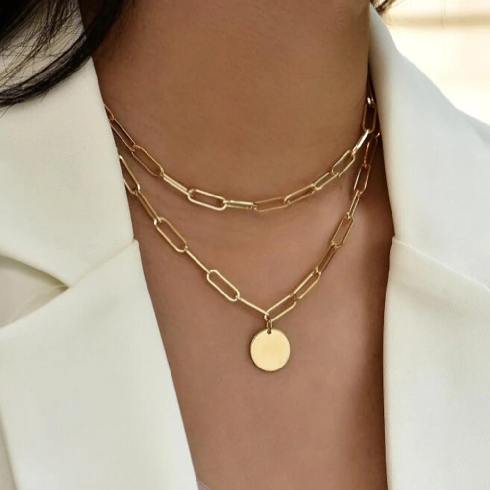 SUMENG 2024 موضة جديدة خمر حلي - مراجعة Layered Pendant Necklace Aesthetic وسعره