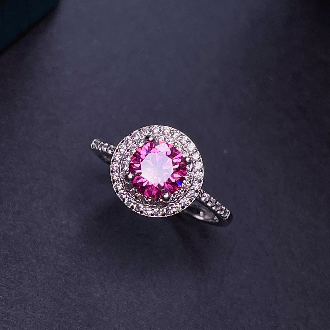 خاتم جديد وردي طقطقة للنساء خا - مراجعة Moissanite Engagement Ring 1 Carat وسعره
