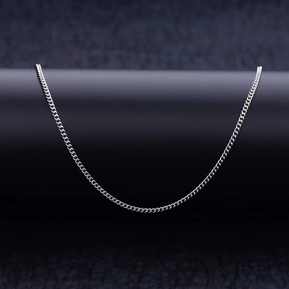 الجملة 925 فضة 2 مللي متر 16-3 - مراجعة 925 Sterling Silver Chain Necklace Men وسعره
