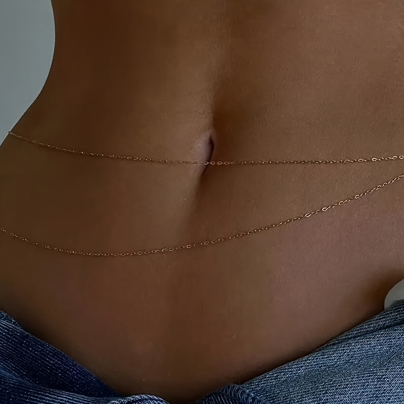 حزام خصر معدني ذهبي مزدوج الطب - مراجعة Body Jewelry وسعره