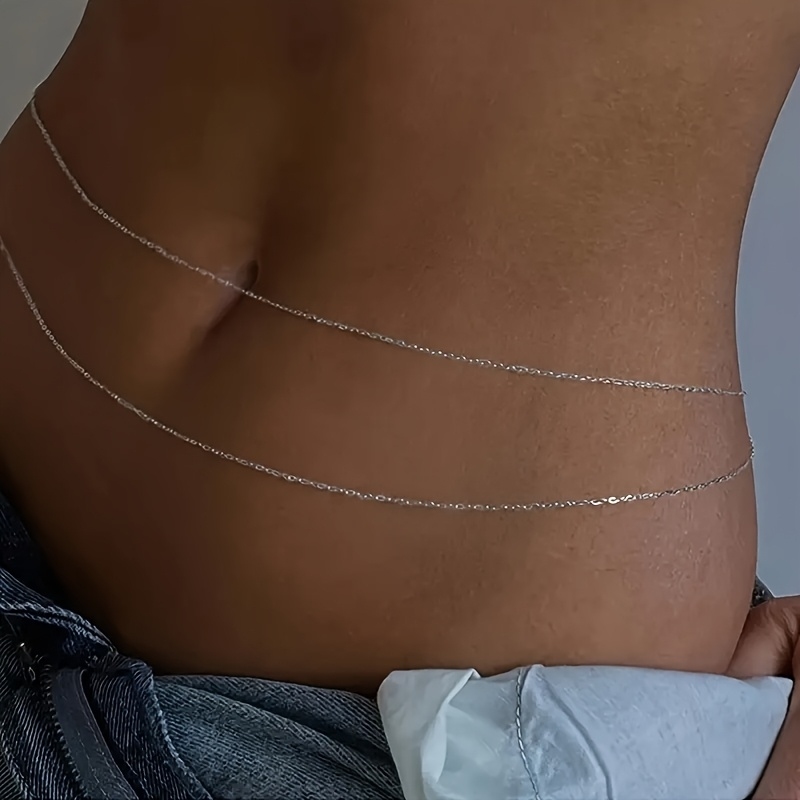 حزام خصر معدني ذهبي مزدوج الطب - مراجعة Body Jewelry وسعره
